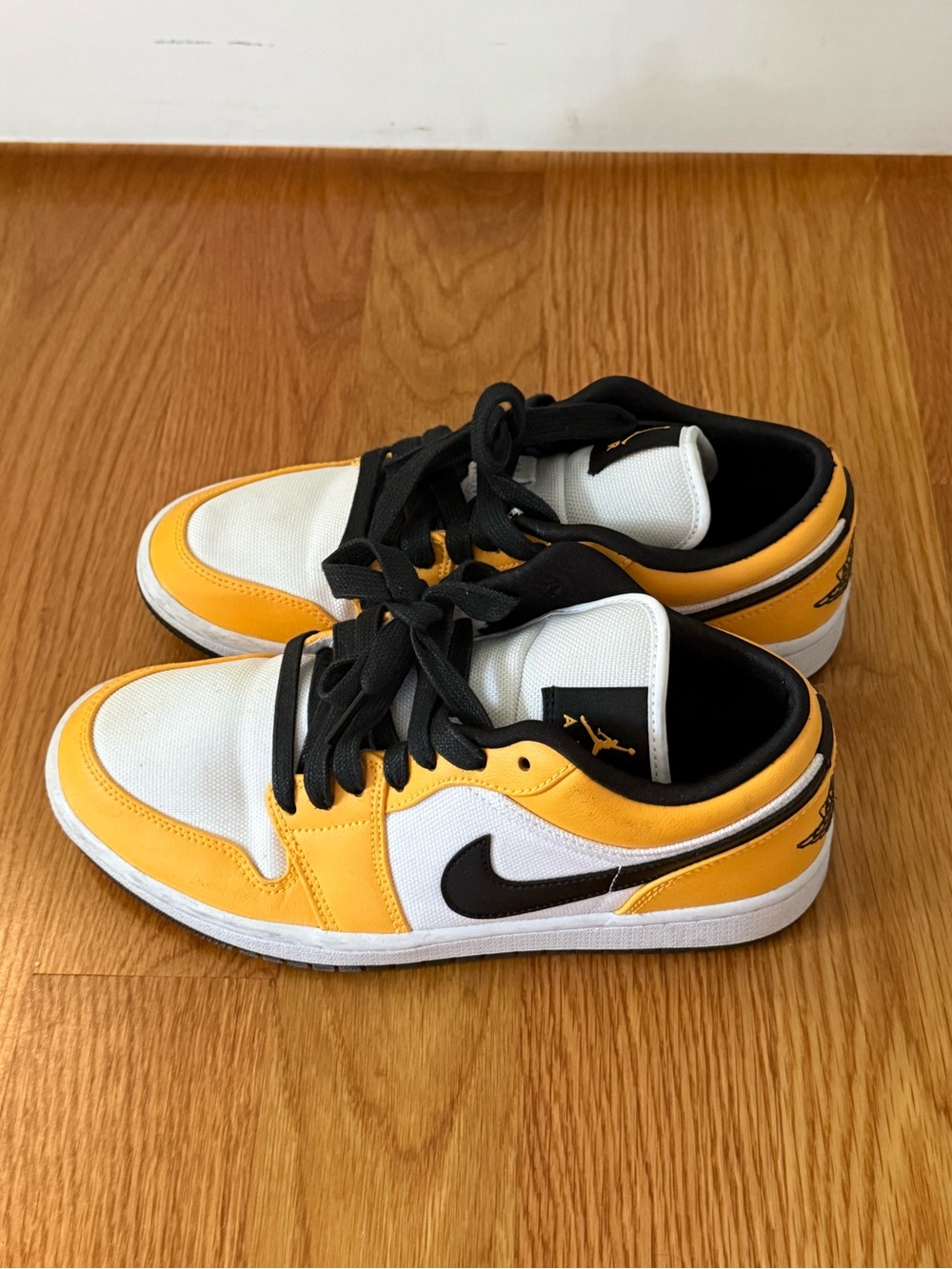 Nike Air Jordan 1 Low in White, Yellow & Black